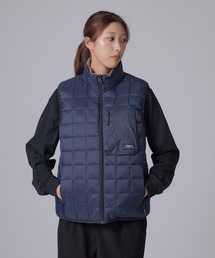   ダウンベスト　ネイビー FLAG ON CREW ダウンベスト メンズ ベスト カラーファスナー