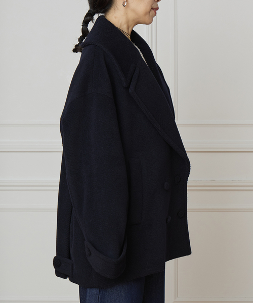 IENA LA BOUCLE(イエナラブークル)の「IENA LA BOUCLE パイルウールヘリンボンPコート(ピーコート・レディース・ネイビー・FREE)」の16枚目の写真