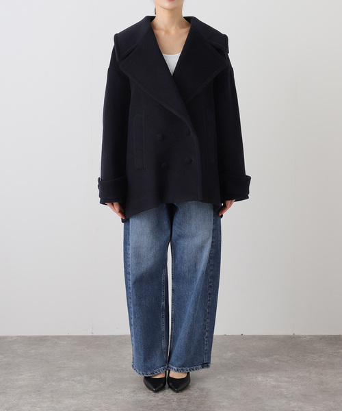 IENA LA BOUCLE(イエナラブークル)の「IENA LA BOUCLE パイルウールヘリンボンPコート(ピーコート・レディース・ネイビー・FREE)」の11枚目の写真