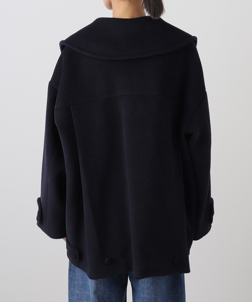 IENA LA BOUCLE(イエナラブークル)の「IENA LA BOUCLE パイルウールヘリンボンPコート(ピーコート・レディース・ネイビー・FREE)」の14枚目の写真