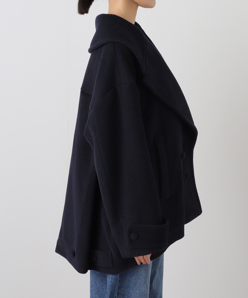 IENA LA BOUCLE(イエナラブークル)の「IENA LA BOUCLE パイルウールヘリンボンPコート(ピーコート・レディース・ネイビー・FREE)」の15枚目の写真