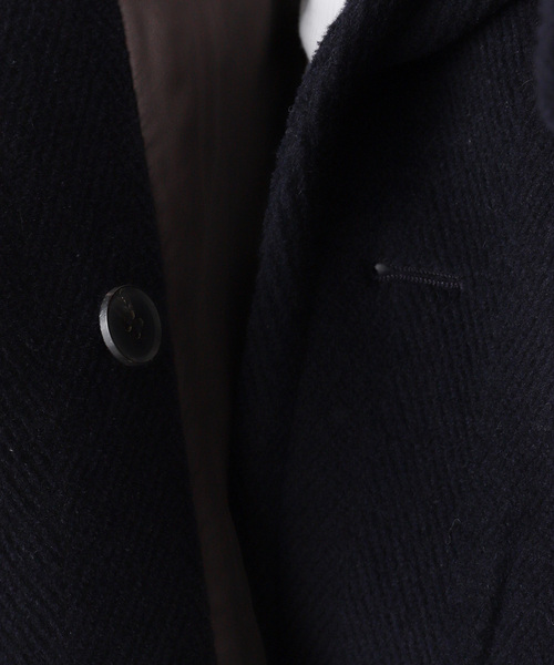 IENA LA BOUCLE(イエナラブークル)の「IENA LA BOUCLE パイルウールヘリンボンPコート(ピーコート・レディース・ネイビー・FREE)」の6枚目の写真