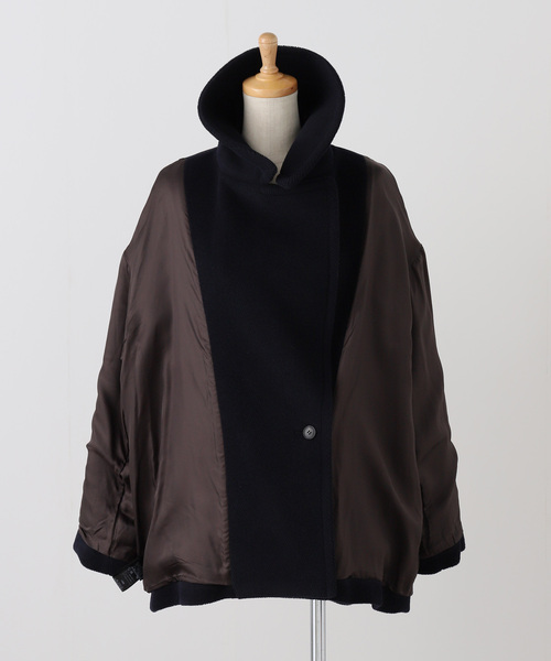 IENA LA BOUCLE(イエナラブークル)の「IENA LA BOUCLE パイルウールヘリンボンPコート(ピーコート・レディース・ネイビー・FREE)」の8枚目の写真