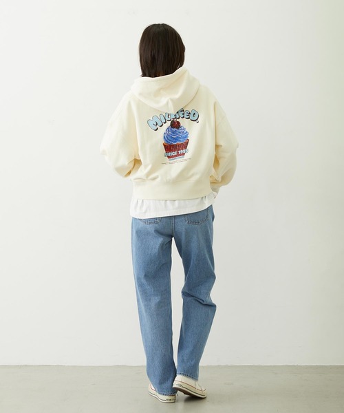 MILKFED.（ミルクフェド）の「CUPCAKE SHORT HOODIE（パーカー・レディース・オフホワイト/ライトブルー/ネイビー・S/M）」の9枚目の写真