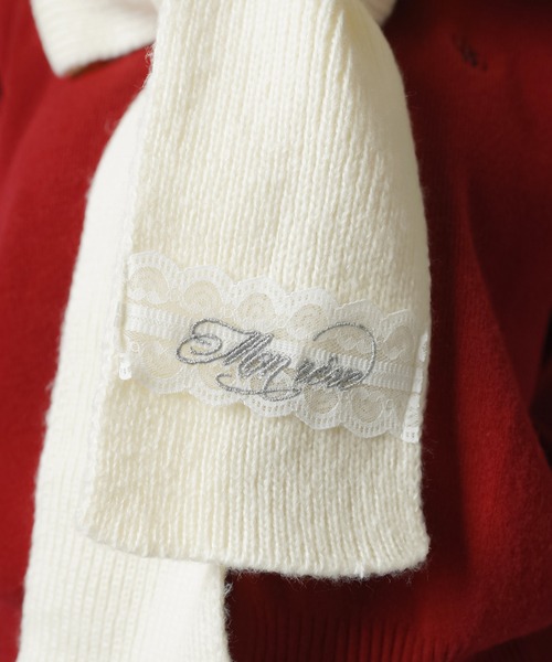 SPINNS(スピンズ)の「フード付きで即あざと可愛い♪2WAYリボンマフラー(マフラー・レディース・グレー/ホワイト・ONESIZE)」の9枚目の写真