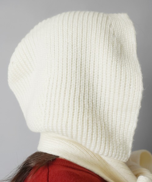 SPINNS(スピンズ)の「フード付きで即あざと可愛い♪2WAYリボンマフラー(マフラー・レディース・グレー/ホワイト・ONESIZE)」の10枚目の写真