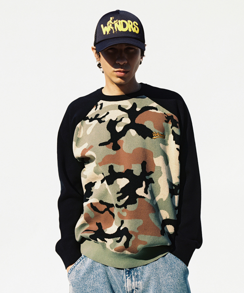 WKNDRS(ウィーキャンドース)の「RAGLAN KNIT SWEATER (CAMO)(ニット/セーター・レディース・その他・LARGE/X-LARGE/MEDIUM)」の7枚目の写真