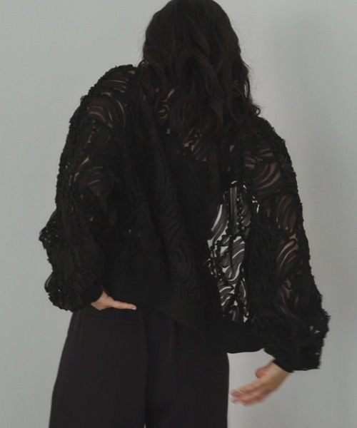 Doux archives（ドゥアルシーヴ）の「【ZOZO限定】チュールレースブルゾン（ブルゾン・レディース・ブラック/アイボリー/オフホワイト・FREE）」の10枚目の写真