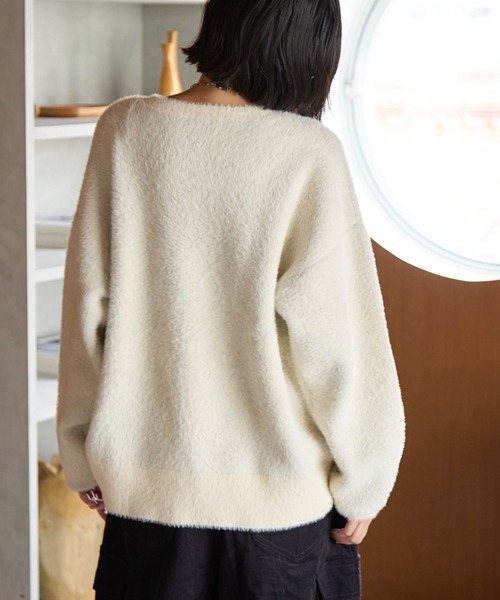 PBLIM（ページボーイリム）の「《UNISEX》メッセージシャギーニット（ニット/セーター・レディース・グレー/オフホワイト/ブルー/レッド・FREE）」の13枚目の写真