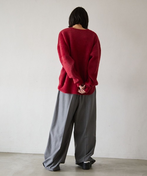 PBLIM（ページボーイリム）の「《UNISEX》メッセージシャギーニット（ニット/セーター・レディース・グレー/オフホワイト/ブルー/レッド・FREE）」の11枚目の写真