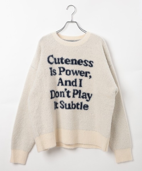 PBLIM（ページボーイリム）の「《UNISEX》メッセージシャギーニット（ニット/セーター・レディース・グレー/オフホワイト/ブルー/レッド・FREE）」の20枚目の写真