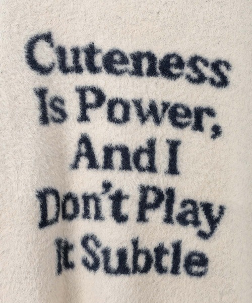 PBLIM（ページボーイリム）の「《UNISEX》メッセージシャギーニット（ニット/セーター・レディース・グレー/オフホワイト/ブルー/レッド・FREE）」の21枚目の写真