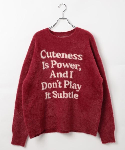 PBLIM（ページボーイリム）の「《UNISEX》メッセージシャギーニット（ニット/セーター・レディース・グレー/オフホワイト/ブルー/レッド・FREE）」の22枚目の写真