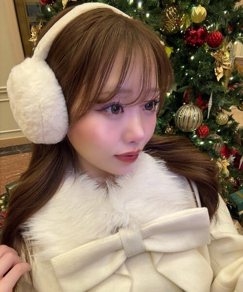 OLIVE des OLIVE（オリーブデオリーブ）の「【インフルエンサー企画】Keru マルチwayリボンミドルコート（ステンカラーコート・レディース・アイボリー/ブラック/ブラック系その他・FREE）」の12枚目の写真