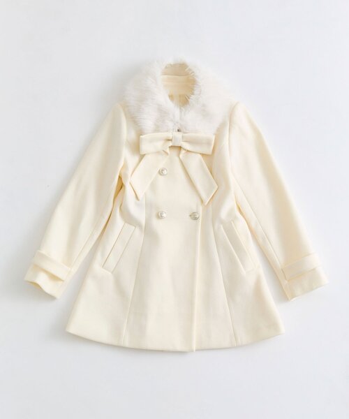 OLIVE des OLIVE（オリーブデオリーブ）の「【インフルエンサー企画】Keru マルチwayリボンミドルコート（ステンカラーコート・レディース・アイボリー/ブラック/ブラック系その他・FREE）」の18枚目の写真