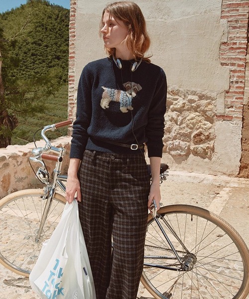 Fano Studios（ファノ ストゥディオズ）の「ドッグジャガード ウールニットトップス FQ25S276【Fano Studios】【2025AW】（ニット/セーター・レディース・ネイビー・L/M/S）」の5枚目の写真