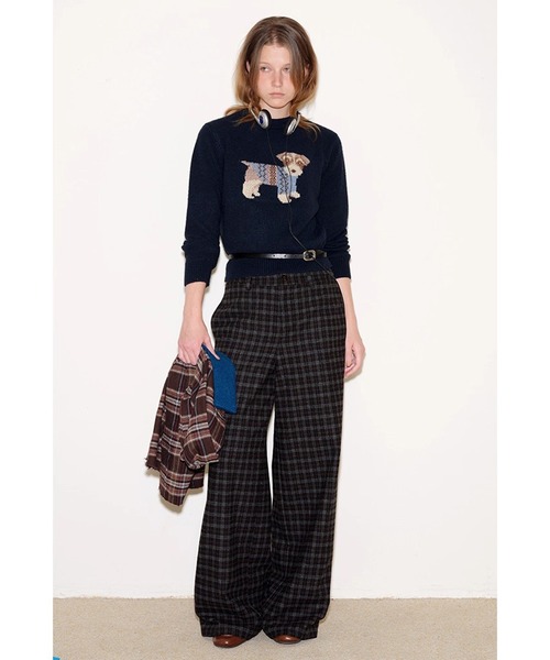 Fano Studios（ファノ ストゥディオズ）の「ドッグジャガード ウールニットトップス FQ25S276【Fano Studios】【2025AW】（ニット/セーター・レディース・ネイビー・L/M/S）」の8枚目の写真