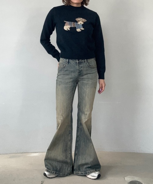 Fano Studios（ファノ ストゥディオズ）の「ドッグジャガード ウールニットトップス FQ25S276【Fano Studios】【2025AW】（ニット/セーター・レディース・ネイビー・L/M/S）」の15枚目の写真