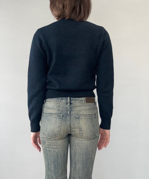 Fano Studios（ファノ ストゥディオズ）の「ドッグジャガード ウールニットトップス FQ25S276【Fano Studios】【2025AW】（ニット/セーター・レディース・ネイビー・L/M/S）」の14枚目の写真