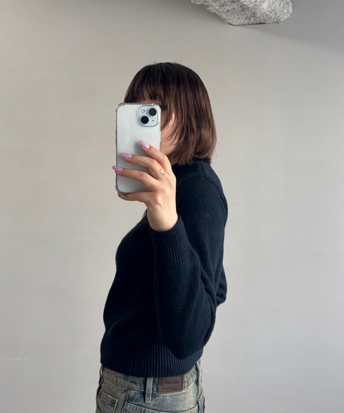 Fano Studios（ファノ ストゥディオズ）の「ドッグジャガード ウールニットトップス FQ25S276【Fano Studios】【2025AW】（ニット/セーター・レディース・ネイビー・L/M/S）」の19枚目の写真