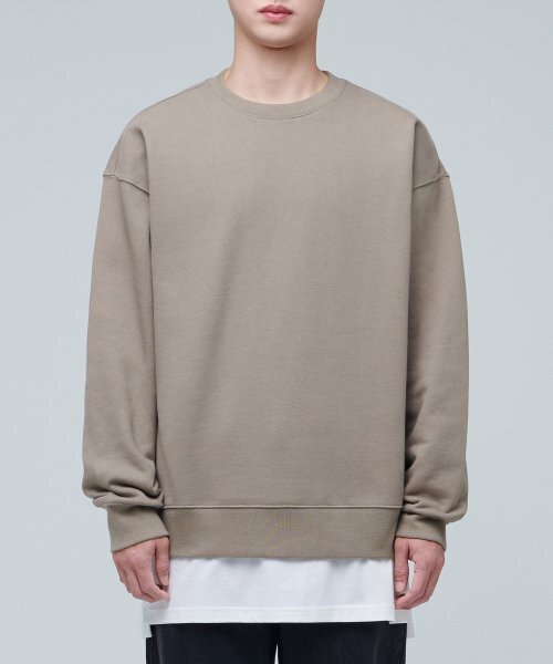 MUSINSA STANDARD（ムシンサスタンダード）の「レイヤードクルーネック長袖Tシャツ_ロング丈 [ホワイト]（Tシャツ/カットソー・メンズ・その他・SMALL/MEDIUM/LARGE/X-LARGE/X-SMALL）」の3枚目の写真