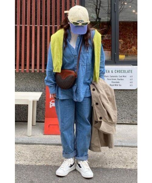 MUSINSA STANDARD WOMAN（ムシンサスタンダードウーマン）の「ウィメンズリラックスマムフィットデニムパンツ[ミディアムインディゴ]（デニムパンツ・レディース・その他・24/25/26/27）」の9枚目の写真