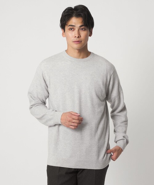 A DAY IN THE LIFE UNITED ARROWS(アデイインザライフユナイテッドアローズ)の「カシミヤ 天竺 ニット<A DAY IN THE LIFE>(ニット/セーター・メンズ・ブラック/ライトグレー/モカ・L/M)」の1枚目の写真