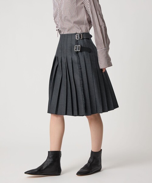 Steven Alan(スティーブンアラン)の「<O'NEIL of DUBLIN × Steven Alan>PLEATED SKIRT/スカート(スカート・レディース・パープル/ダークグレー・8/10)」の4枚目の写真