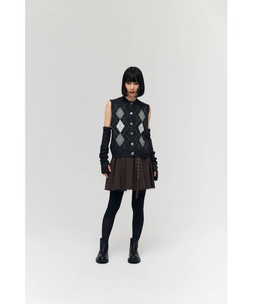 FELICITY（フェリシティ）の「Lame Argyle Vest（ベスト・レディース・ブラック/グレー・2）」の19枚目の写真