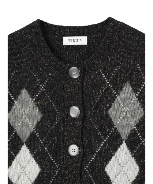 FELICITY（フェリシティ）の「Lame Argyle Vest（ベスト・レディース・ブラック/グレー・2）」の12枚目の写真