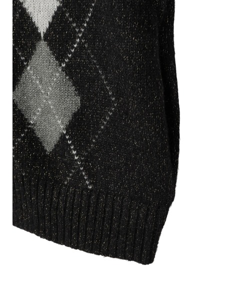FELICITY（フェリシティ）の「Lame Argyle Vest（ベスト・レディース・ブラック/グレー・2）」の9枚目の写真