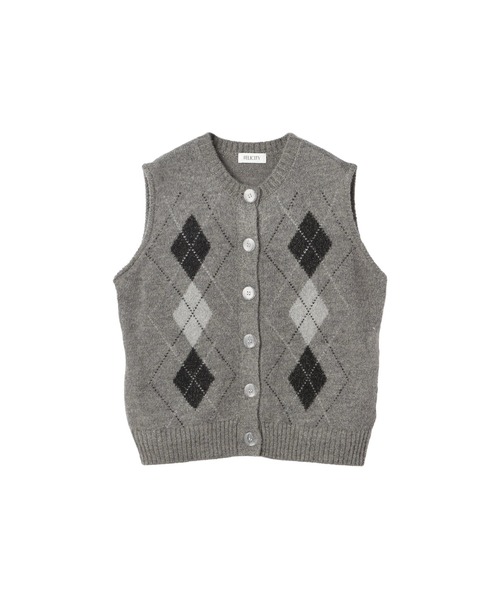 FELICITY（フェリシティ）の「Lame Argyle Vest（ベスト・レディース・ブラック/グレー・2）」の3枚目の写真