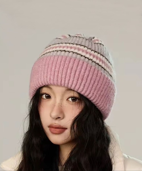 【正規品】amiparis ニット帽 ピンク プーマ（PUMA）（メンズ、レディース）ニット帽 クラシック カフ