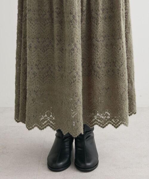 Green Parks(グリーンパークス)の「起毛レースティアードスカート(スカート・レディース・ブラック/グレイッシュベージュ/オフホワイト・FREE)」の16枚目の写真
