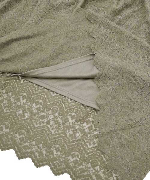 Green Parks(グリーンパークス)の「起毛レースティアードスカート(スカート・レディース・ブラック/グレイッシュベージュ/オフホワイト・FREE)」の8枚目の写真