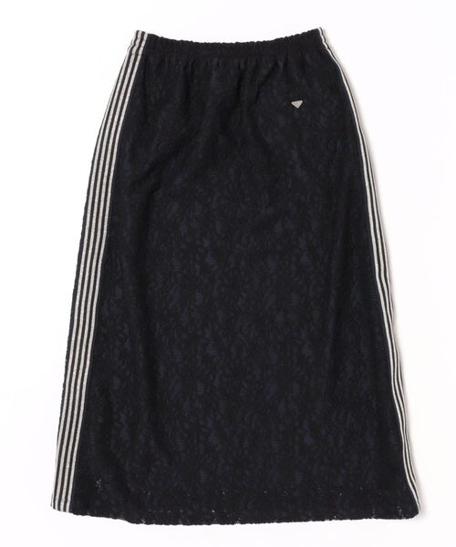 H.A.K（ハク）の「ラッセルレースラメストライプライントラックスカート（裏地付き）（スカート・レディース・ネイビー/ブラック・FREE）」の3枚目の写真