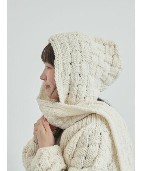 TSUHARU by Samansa Mos2（ツハルバイサマンサモスモス）の「【ペルーニット】柄編みバラクラバ（ストール/ショール・レディース・グレー/オフホワイト・F）」の14枚目の写真