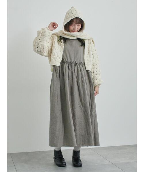 TSUHARU by Samansa Mos2（ツハルバイサマンサモスモス）の「【ペルーニット】柄編みバラクラバ（ストール/ショール・レディース・グレー/オフホワイト・F）」の16枚目の写真