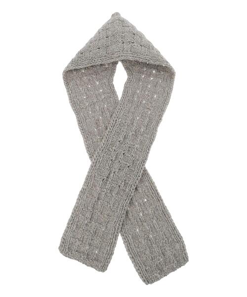 TSUHARU by Samansa Mos2（ツハルバイサマンサモスモス）の「【ペルーニット】柄編みバラクラバ（ストール/ショール・レディース・グレー/オフホワイト・F）」の19枚目の写真