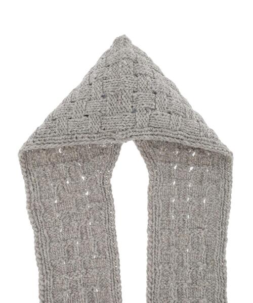 TSUHARU by Samansa Mos2（ツハルバイサマンサモスモス）の「【ペルーニット】柄編みバラクラバ（ストール/ショール・レディース・グレー/オフホワイト・F）」の20枚目の写真