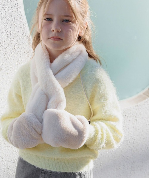 GLOBAL WORK（グローバルワーク）の「洗えるシャギーニット/606703（ニット/セーター・キッズ・レッド/イエロー/ミント/パープル/アイボリー/チャコールグレー/ブルー・130cm/140cm/150cm/160cm）」の6枚目の写真