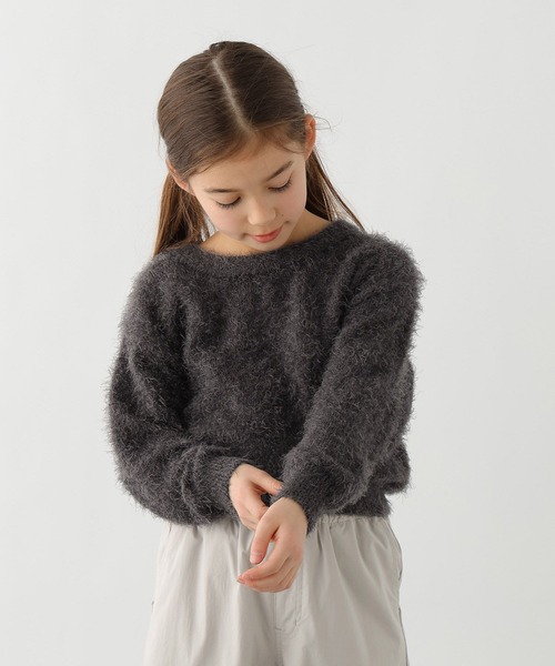 GLOBAL WORK（グローバルワーク）の「洗えるシャギーニット/606703（ニット/セーター・キッズ・レッド/イエロー/ミント/パープル/アイボリー/チャコールグレー/ブルー・130cm/140cm/150cm/160cm）」の21枚目の写真