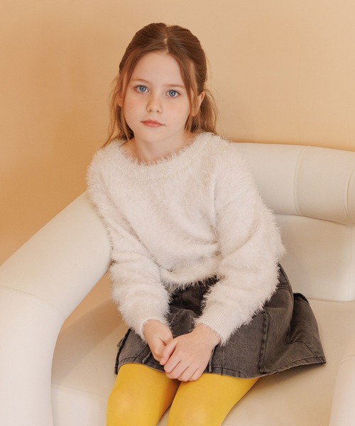 GLOBAL WORK（グローバルワーク）の「洗えるシャギーニット/606703（ニット/セーター・キッズ・レッド/イエロー/ミント/パープル/アイボリー/チャコールグレー/ブルー・130cm/140cm/150cm/160cm）」の11枚目の写真