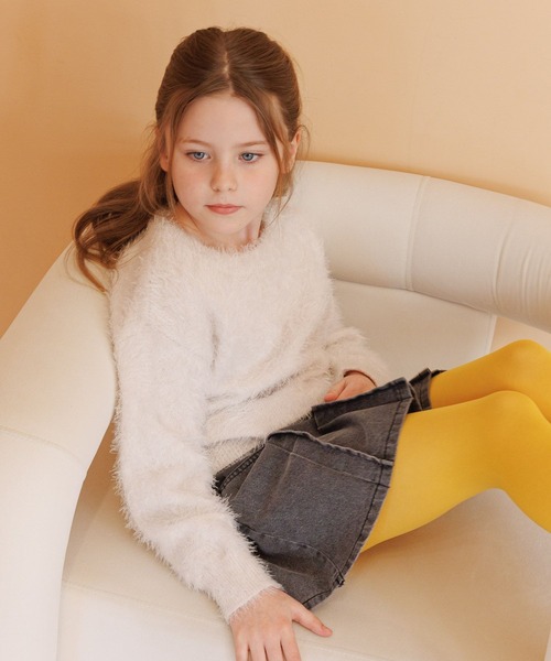 GLOBAL WORK（グローバルワーク）の「洗えるシャギーニット/606703（ニット/セーター・キッズ・レッド/イエロー/ミント/パープル/アイボリー/チャコールグレー/ブルー・130cm/140cm/150cm/160cm）」の12枚目の写真