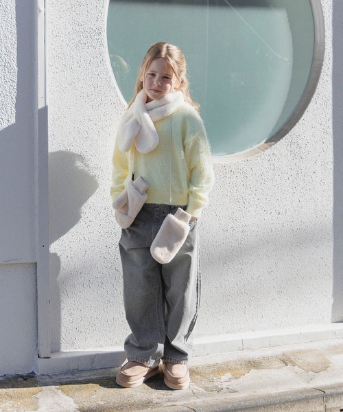 GLOBAL WORK（グローバルワーク）の「洗えるシャギーニット/606703（ニット/セーター・キッズ・レッド/イエロー/ミント/パープル/アイボリー/チャコールグレー/ブルー・130cm/140cm/150cm/160cm）」の13枚目の写真