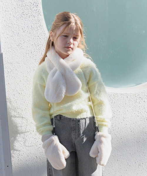 GLOBAL WORK（グローバルワーク）の「洗えるシャギーニット/606703（ニット/セーター・キッズ・レッド/イエロー/ミント/パープル/アイボリー/チャコールグレー/ブルー・130cm/140cm/150cm/160cm）」の15枚目の写真