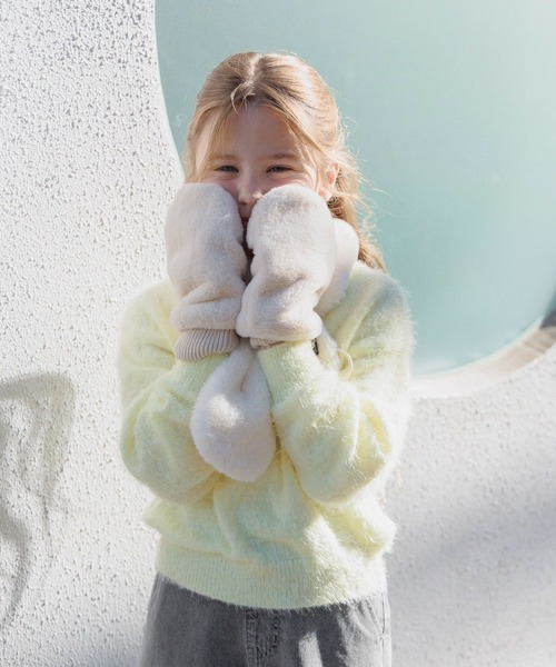 GLOBAL WORK（グローバルワーク）の「洗えるシャギーニット/606703（ニット/セーター・キッズ・レッド/イエロー/ミント/パープル/アイボリー/チャコールグレー/ブルー・130cm/140cm/150cm/160cm）」の17枚目の写真