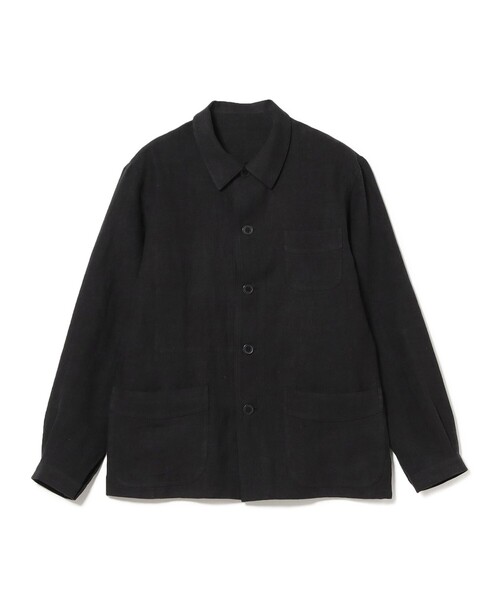 BEAMS F（ビームスエフ）の「リネン フレンチ カバーオール（ブルゾン・メンズ・ブラック/ベージュ・M/S/L）」の14枚目の写真
