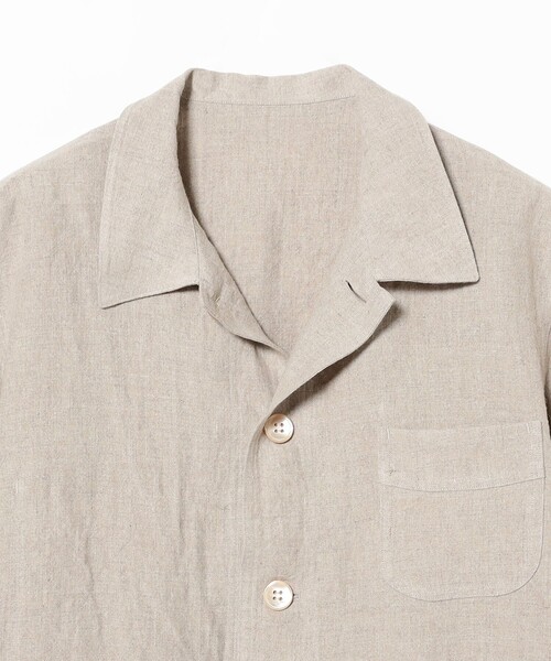 BEAMS F（ビームスエフ）の「リネン フレンチ カバーオール（ブルゾン・メンズ・ブラック/ベージュ・M/S/L）」の9枚目の写真