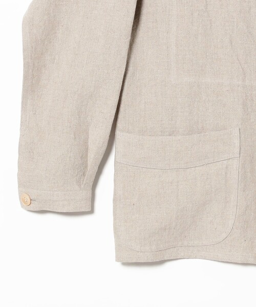 BEAMS F（ビームスエフ）の「リネン フレンチ カバーオール（ブルゾン・メンズ・ブラック/ベージュ・M/S/L）」の8枚目の写真